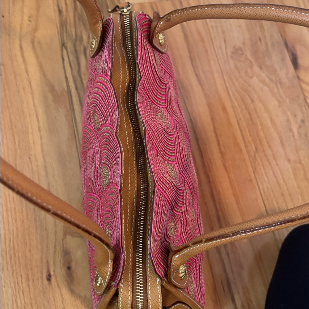 ERIC JAVITS limited edition Lil Circles Tan Pink leather bag - Picture 7 of 13